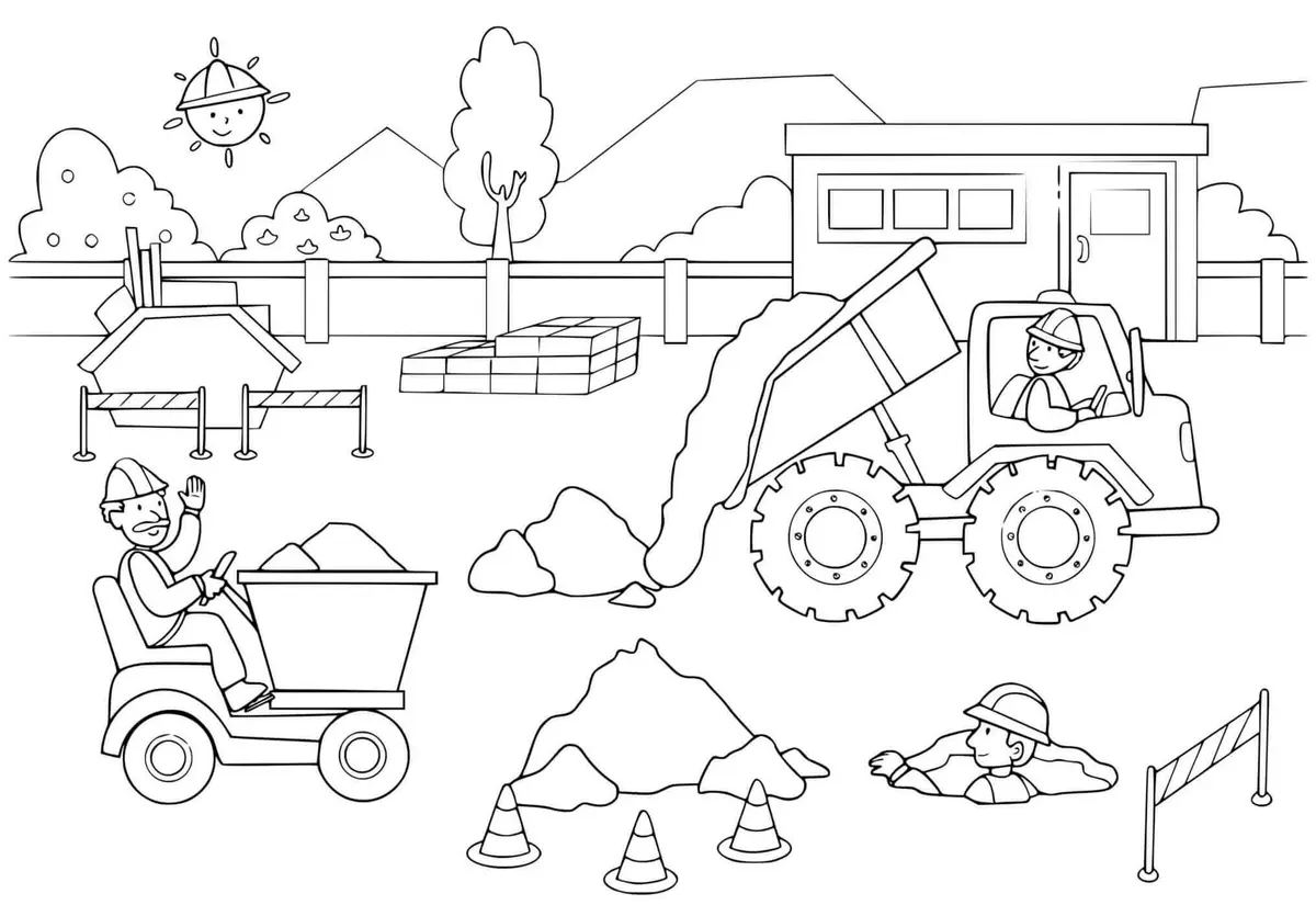 Shipbuilding Construction Site coloring page to print