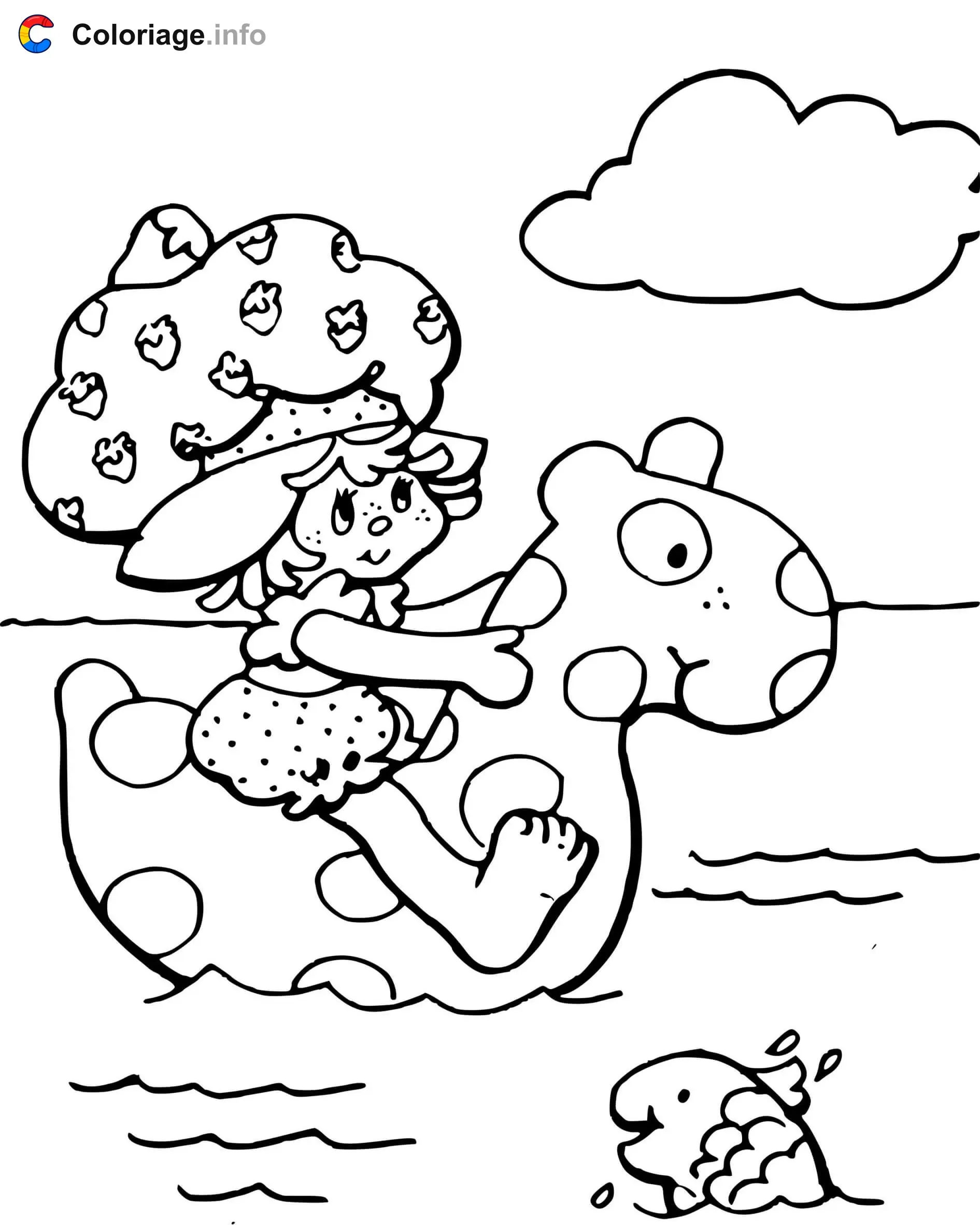 Charlotte aux fraises à la mer coloring page to print