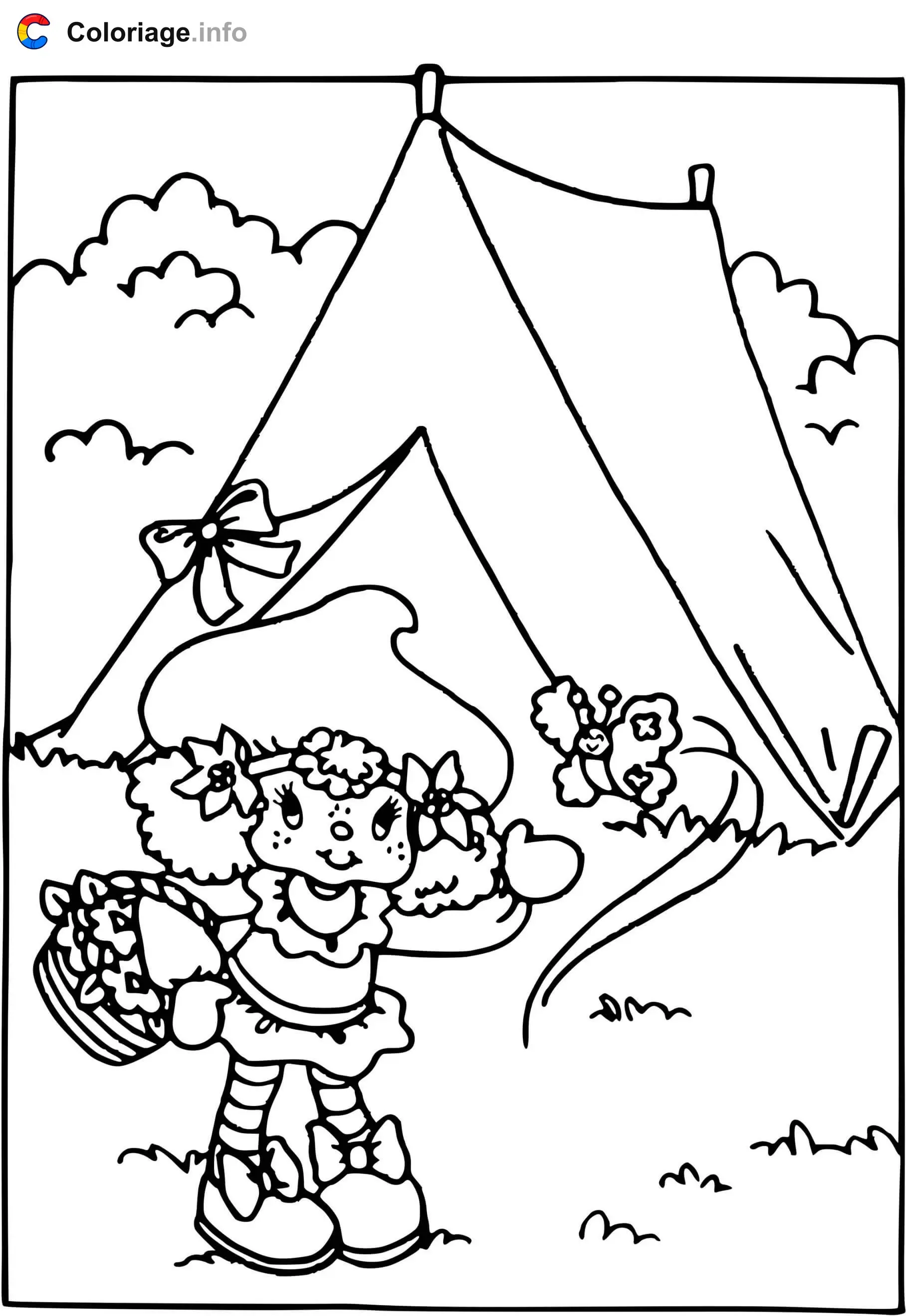 Strawberry Shortcake Goes Camping coloring page to print