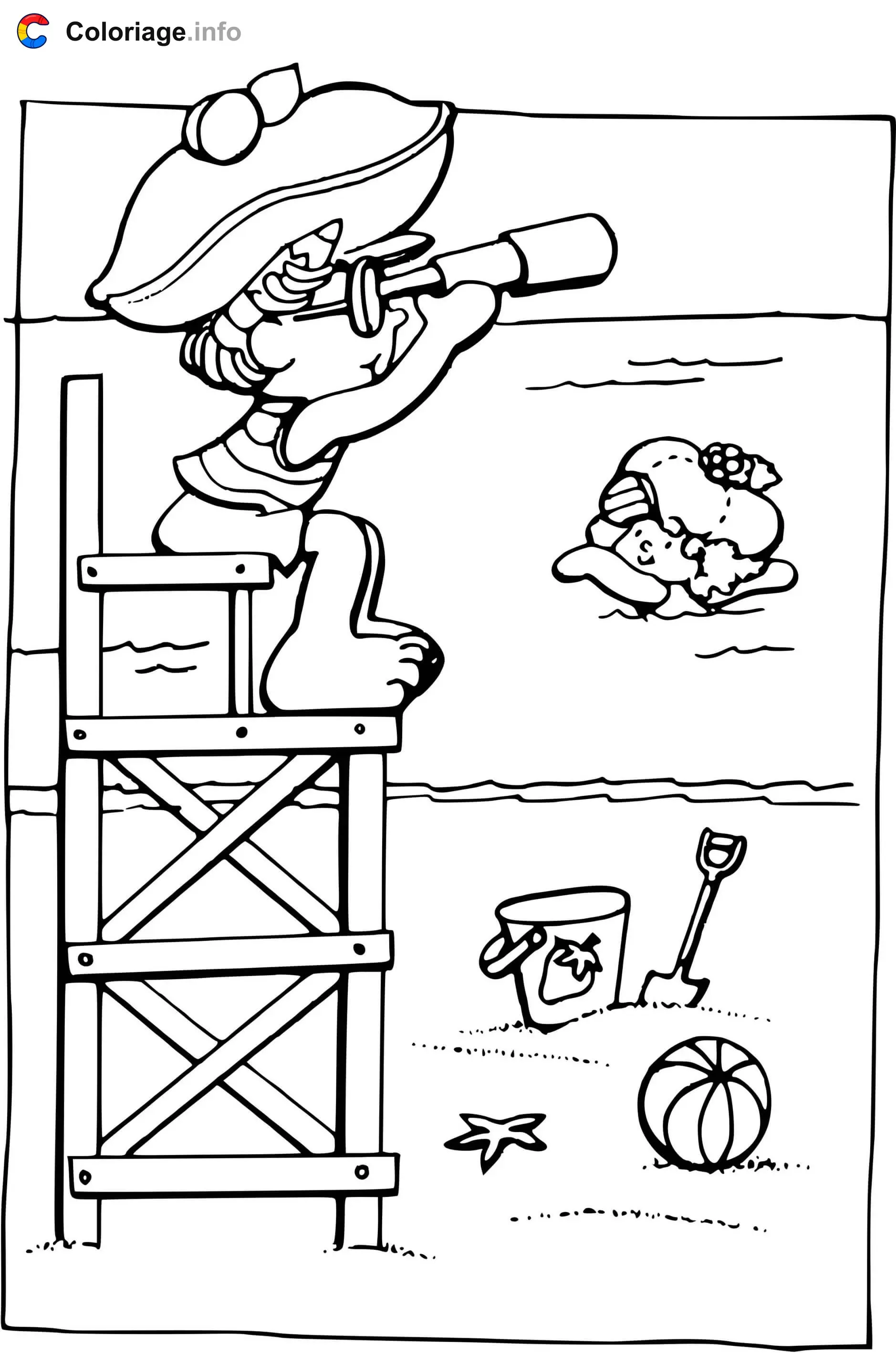 Strawberry Shortcake as Lifeguard coloring page to print