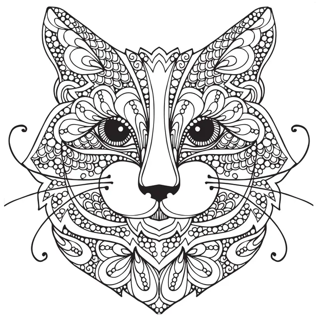 Ausmalbild Katze Erwachsene Schwierig Gesicht Mandala Ausmalbilder zum Ausdrucken