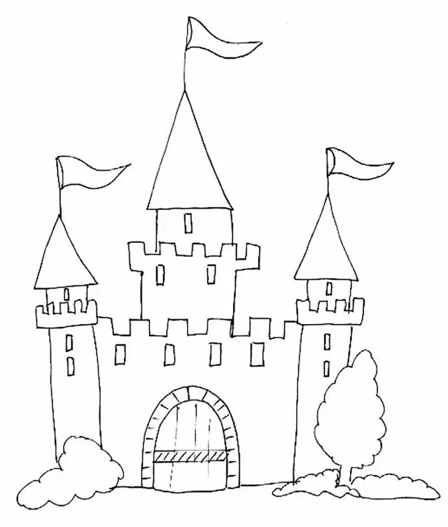 Coloriage Château Fort Maternelle Enfant - Château fort à imprimer