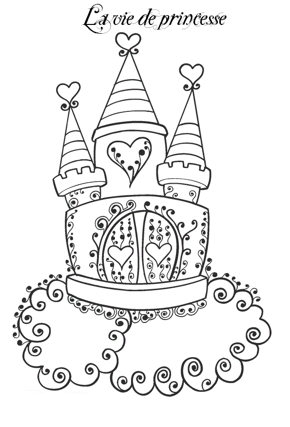Coloriage Château La Vie De Princesse - Château de princesse à imprimer