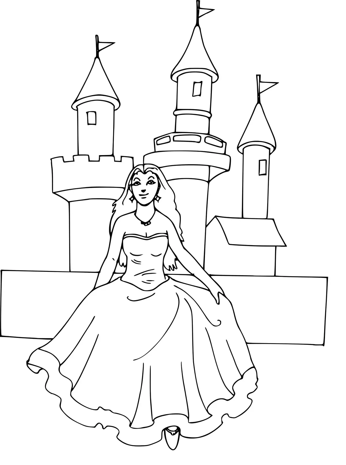 Kleurplaat Kasteel van een Disney-prinses om te printen