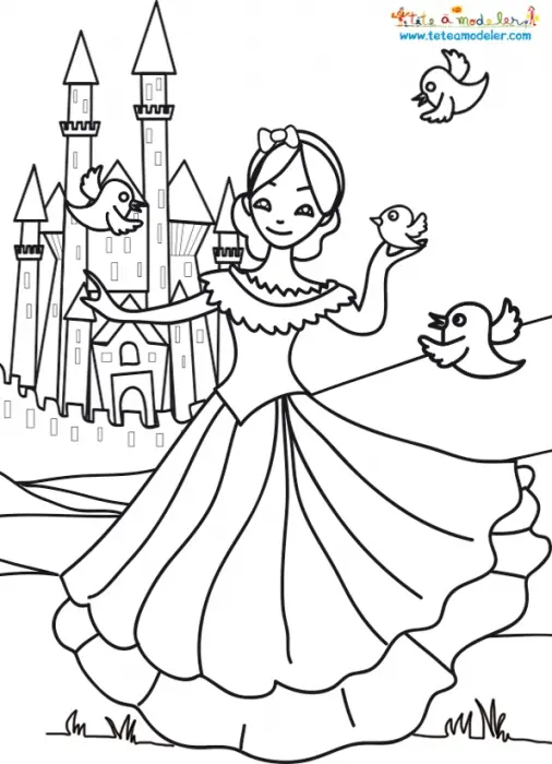 Coloriage Château Princesse - Château de princesse à imprimer