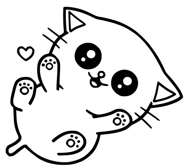 Coloriage Chaton Trop Mignon - Chat à imprimer