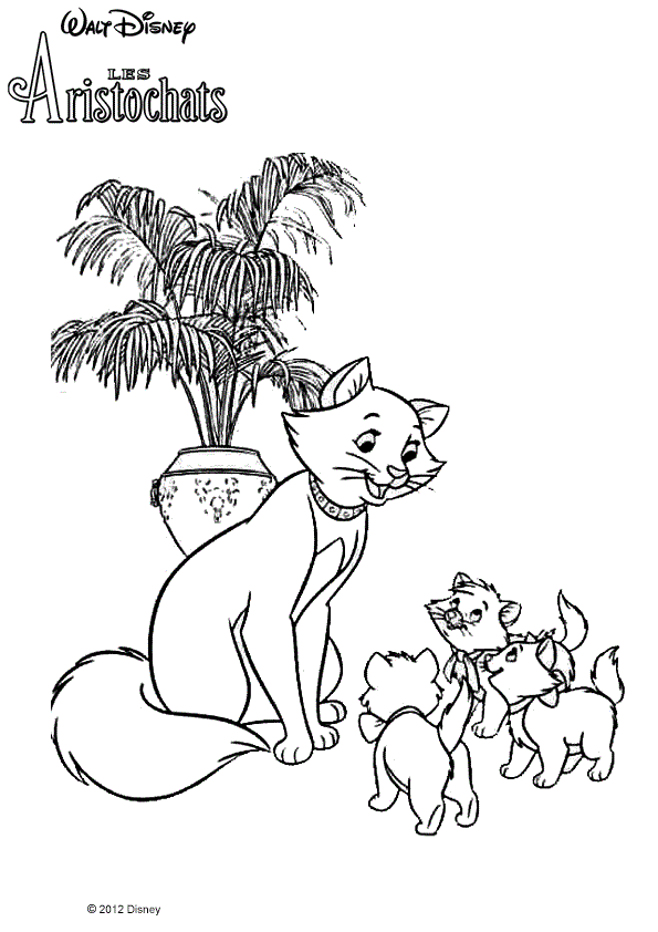 Coloriage Chatons Et Duchesse Des Aristochats - Aristochats à imprimer