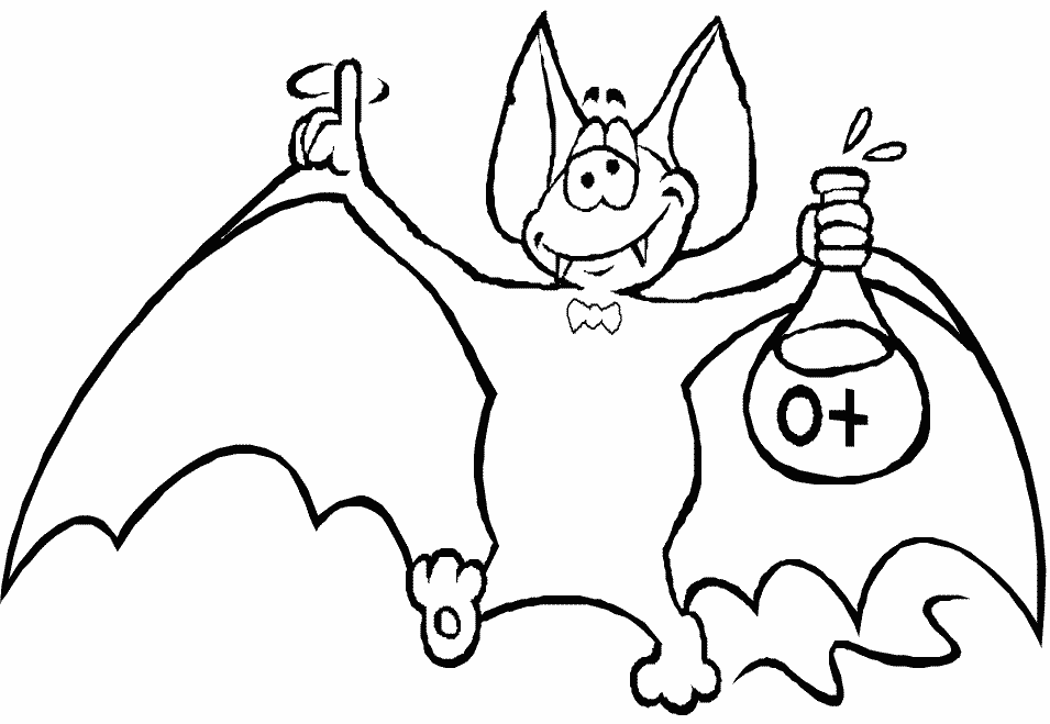Coloriage Chauve Souris Vampire - Halloween chauve souris à imprimer