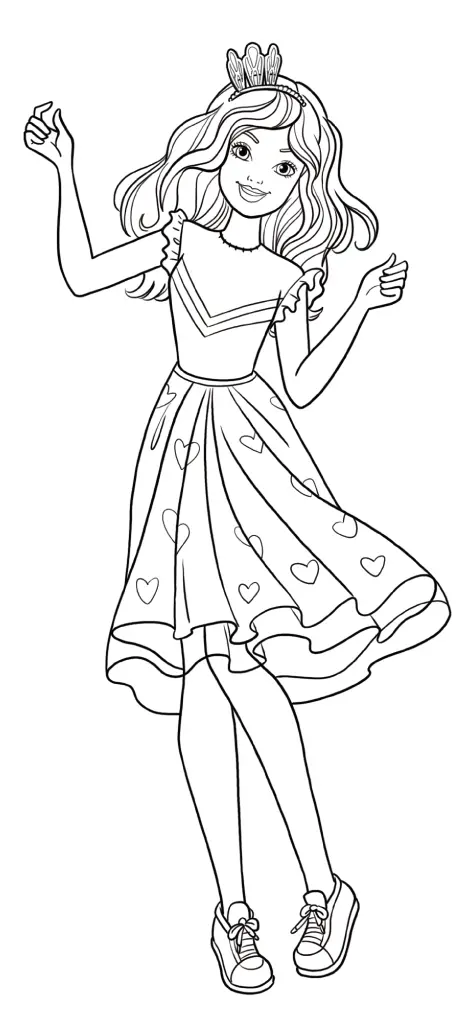 Coloriage Chelsea Barbie Princesse Danse - Barbie princesse à imprimer