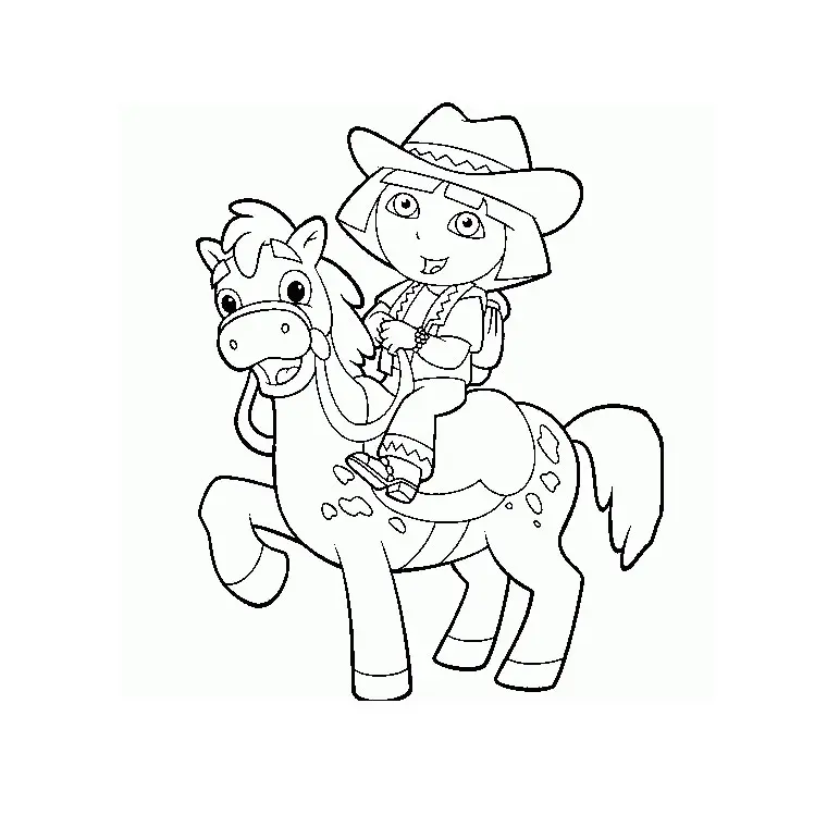 Horse and Pony coloring page to print
