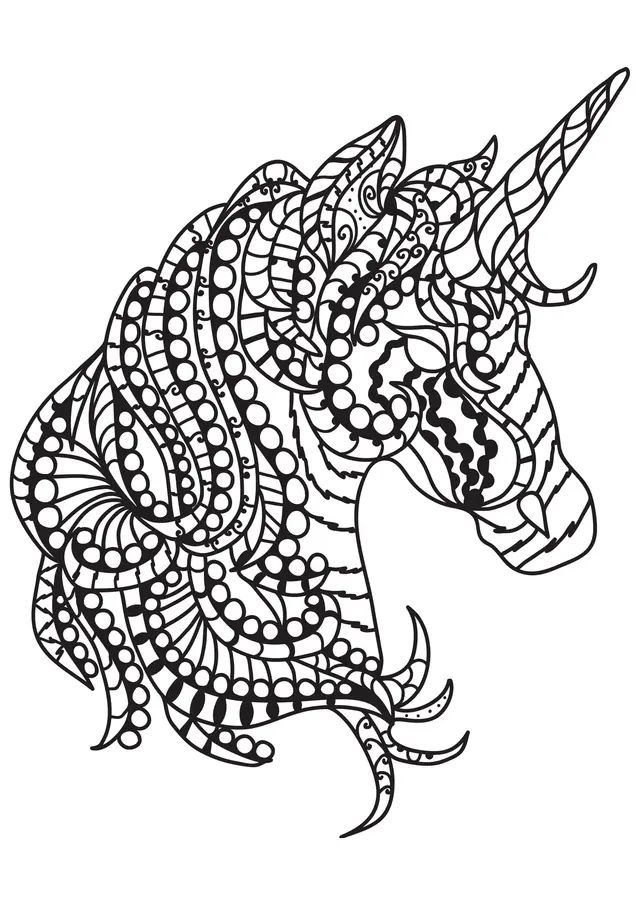Coloriage Cheval majestueux en détails pour adulte - Adulte cheval à imprimer