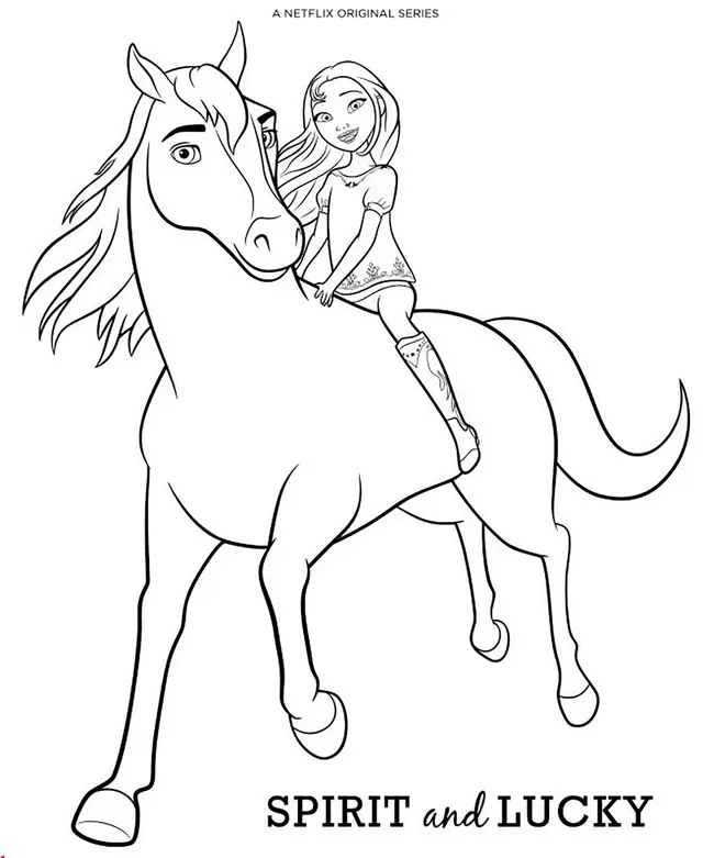 Coloriage Cheval Spirit Et Lucky - Spirit à imprimer
