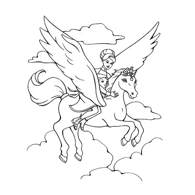 Coloriage Chevaux Magique - Cheval à imprimer