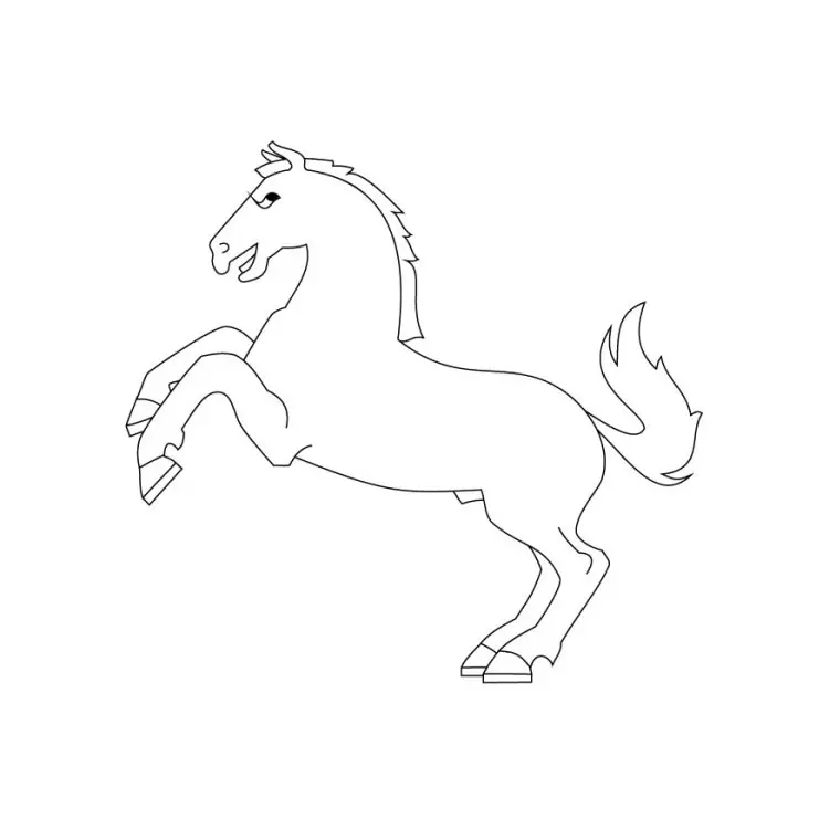 Disegno di Cavalli Che Si Impennano da stampare