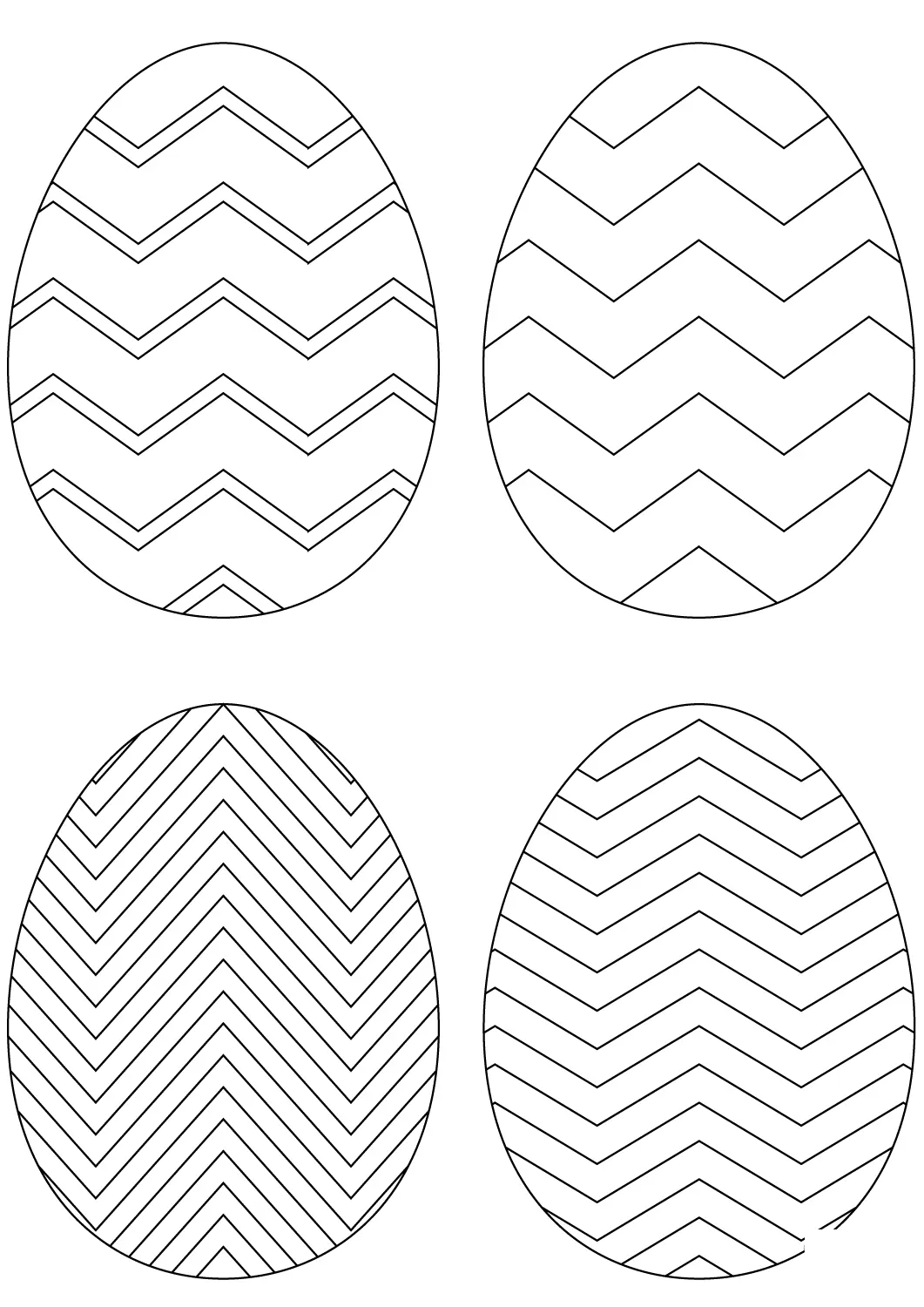 Coloriage Chevron Œuf De Paquess - Pâques à imprimer