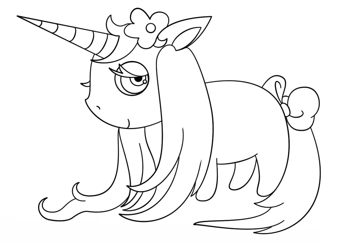 Disegno di Chibi Unicorno da stampare