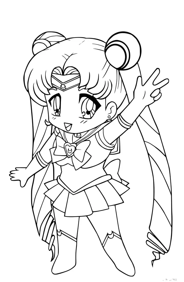 Coloriage Chibi Sailor Moon Kawaii - Sailor moon à imprimer