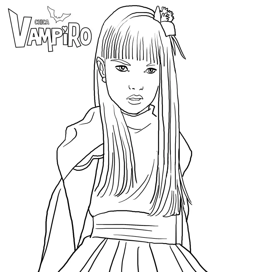 Coloriage Chica Vampiro Juliette Vladimoff - Chica vampiro à imprimer