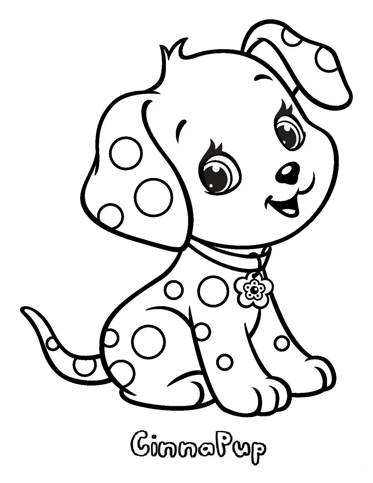 Coloriage Chien Cinnapup Fraisinette Animaux - Charlotte aux fraises fraisinette à imprimer