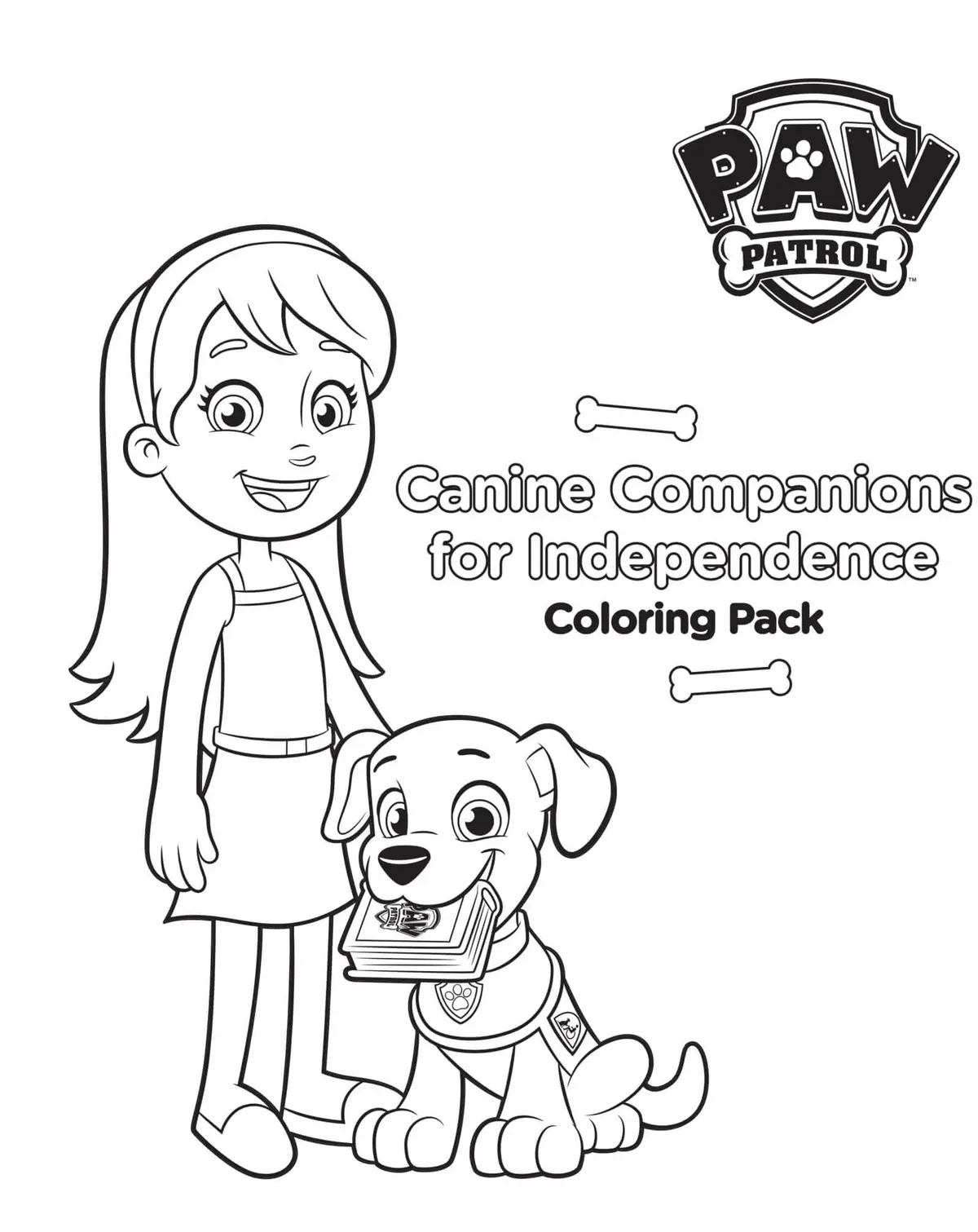 Coloriage Chien De Compagnons Pour L'indépendance - Pat patrouille à imprimer