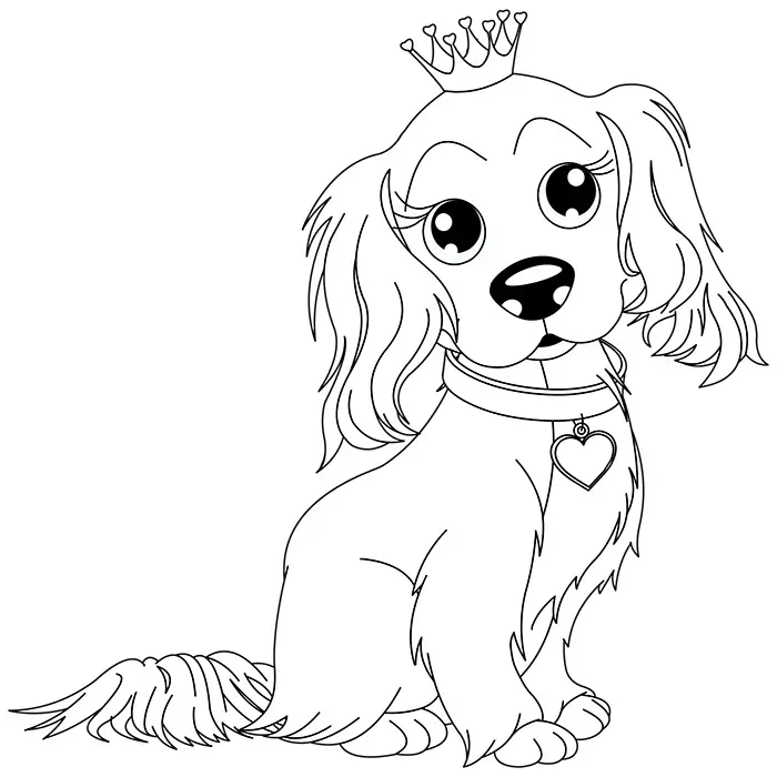 Coloriage Chien King Charles Avec Sa Couronne - Chien à imprimer
