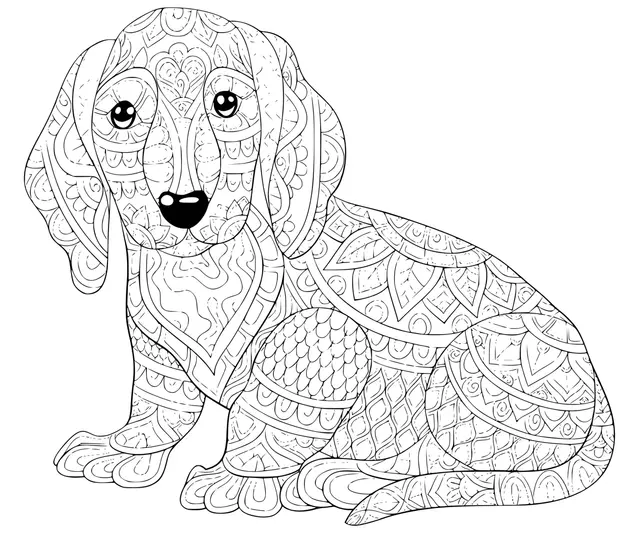 Coloriage Chien Teckel Saucisse Allemand - Chien à imprimer