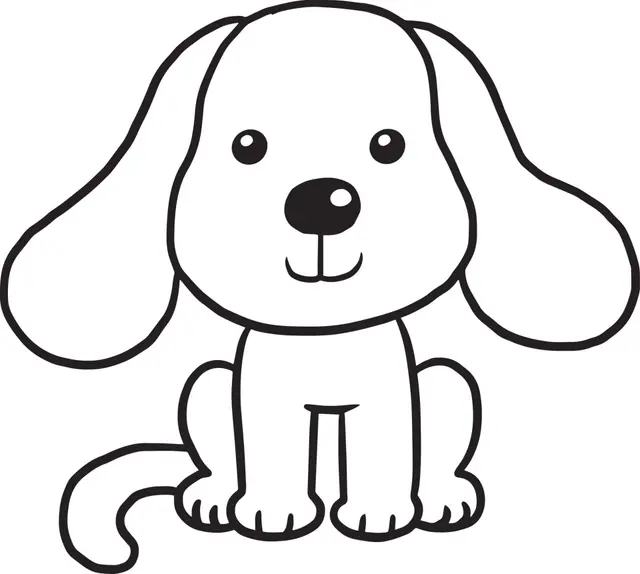 Coloriage Chien Trop Mignon Facile - Chien à imprimer