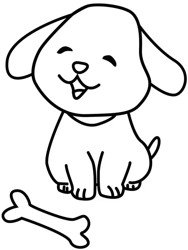 Coloriage Chien Trop Mignon Maternelle - Chien mignon à imprimer