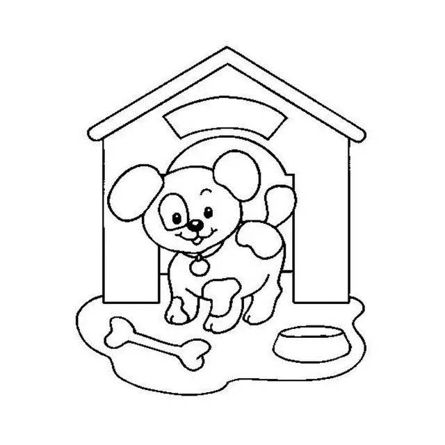 Coloriage Chiot - Chien à imprimer
