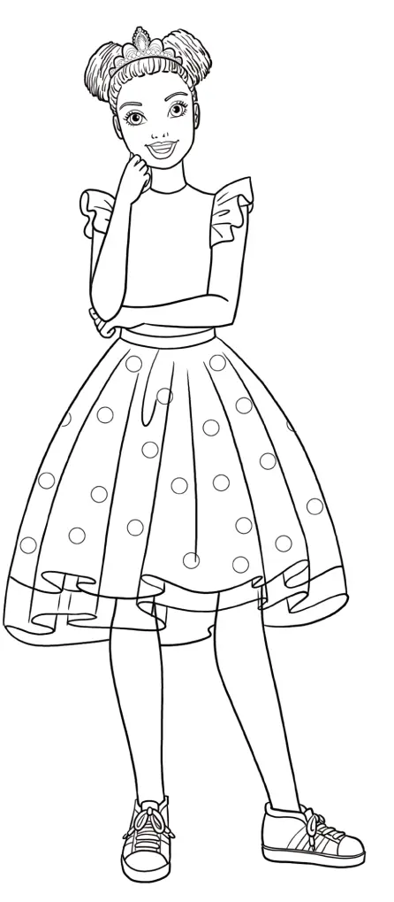 Ausmalbild Christie Barbie Prinzessin zum Ausdrucken