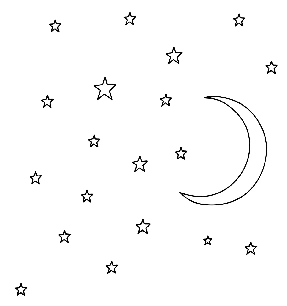 Starry Night Sky coloring page to print