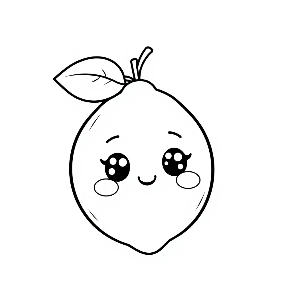 Coloriage Citron Fruit Kawaii - Kawaii fruits à imprimer