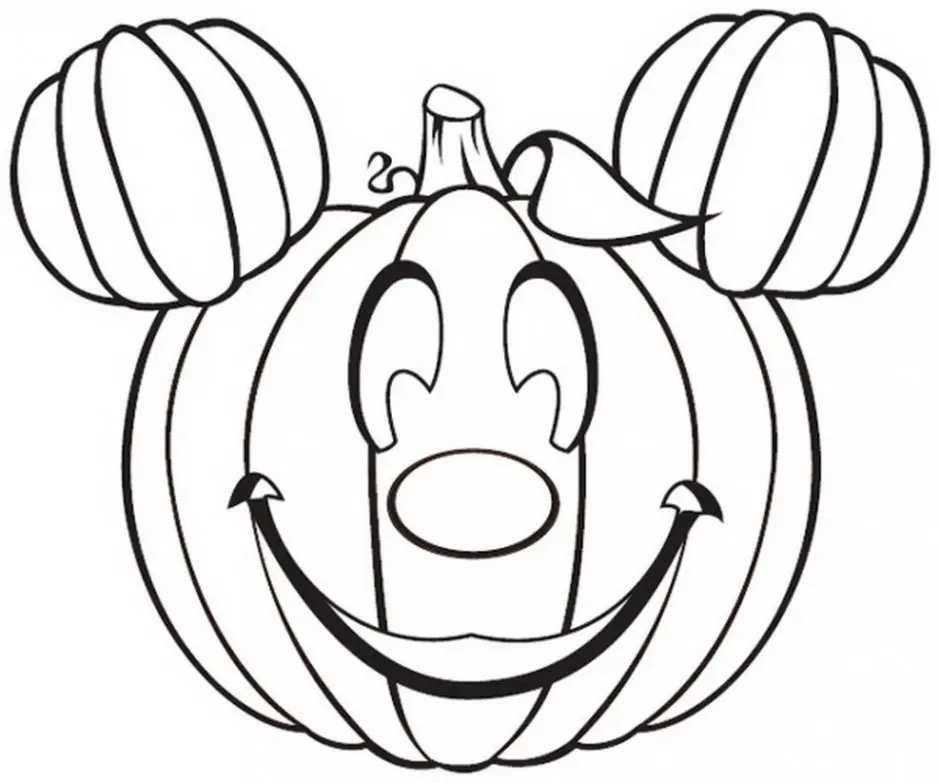 Mickey Mouse Halloween Pumpkin coloring page to print