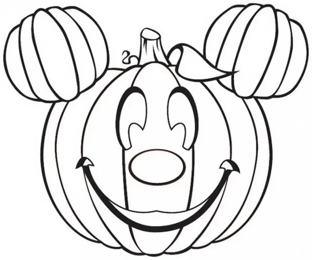 Coloriage Citrouille Halloween Disney Mickey - Citrouille à imprimer