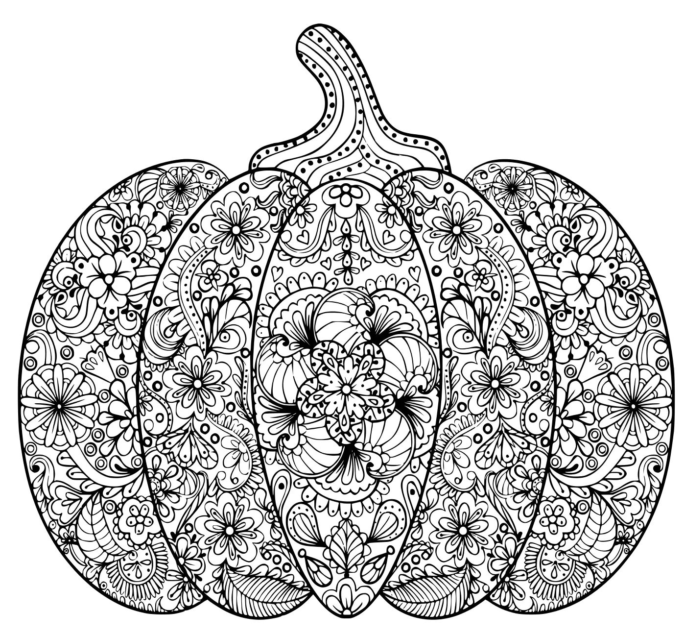 Coloriage Citrouille Halloween Zentangle Pour Adulte - Halloween citrouille à imprimer