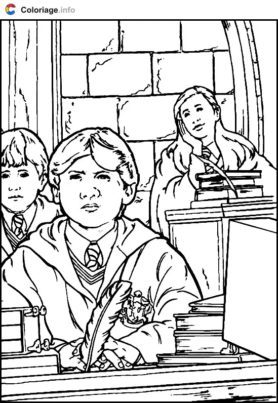 Coloriage Classe de Poudlard - Harry potter à imprimer