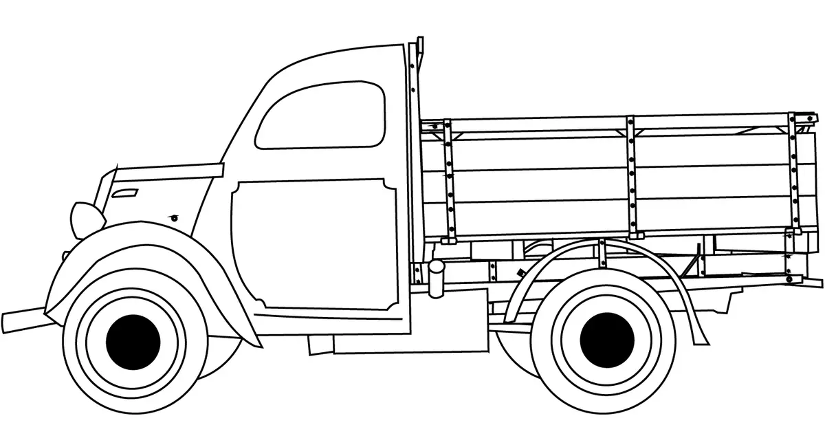 Ausmalbild Klassischer LKW zum Ausdrucken