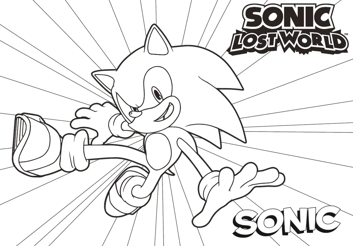 Classic Sonic Lost World coloring page to print