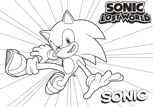 Coloriage Classic Sonic Lost World - Sonic à imprimer