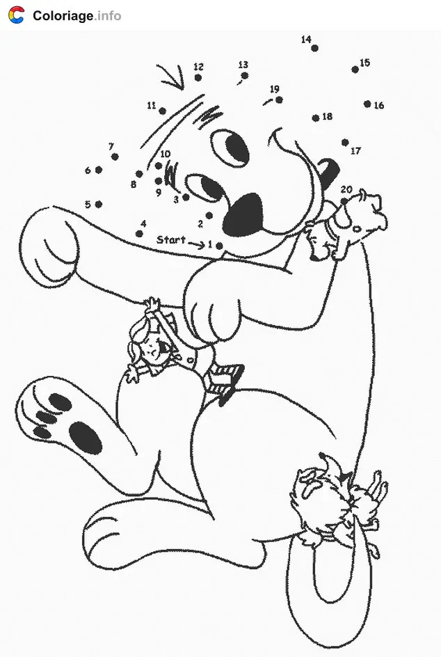 Clifford Playing in the Yard coloring page to print