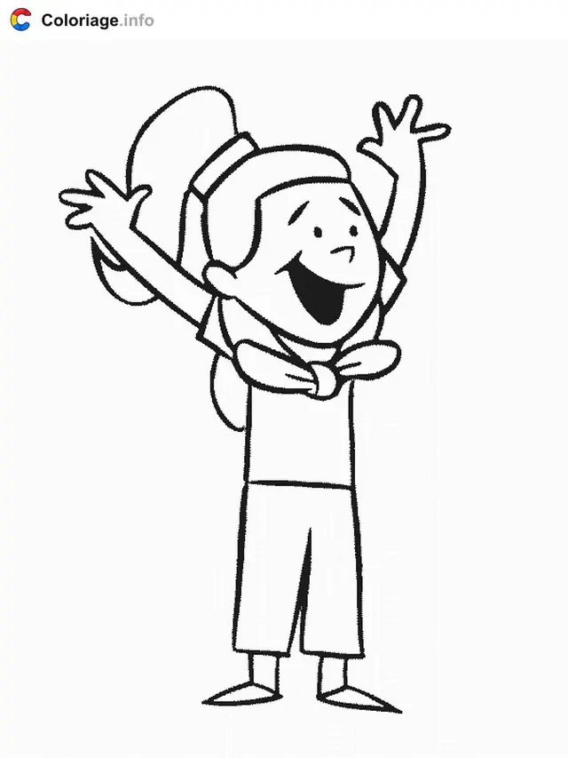 Desenho de Criança Astronauta com os Braços Levados para colorir