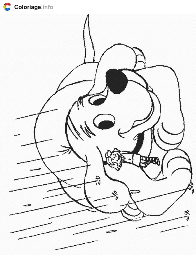 Clifford and Friends Playing Together coloring page to print