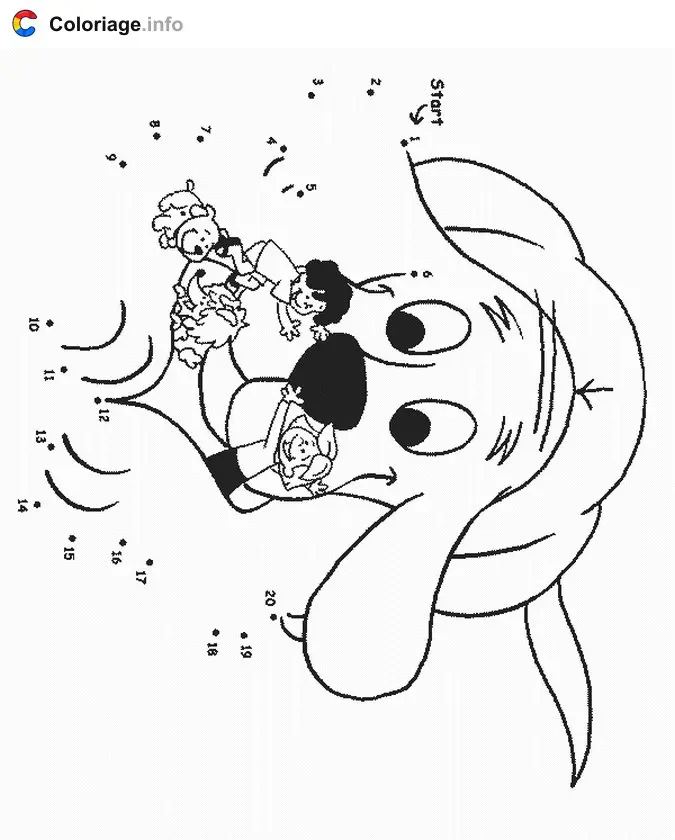 Clifford and Friends Playing Together coloring page to print