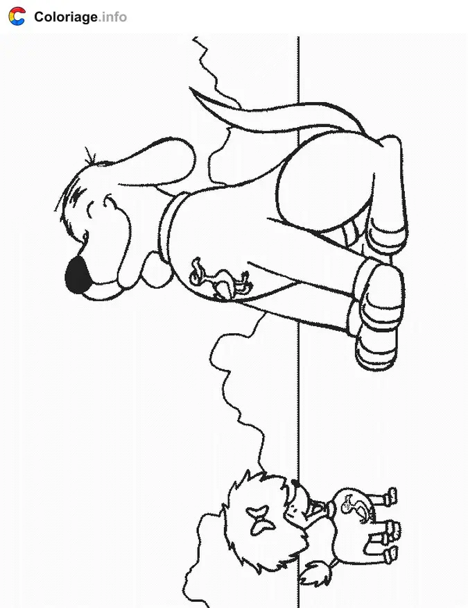 Clifford and Friends Playing Together coloring page to print