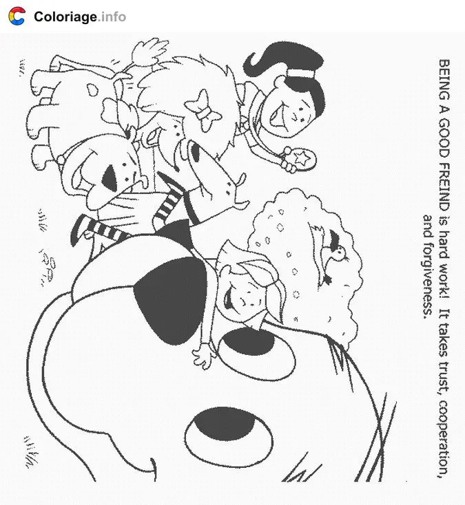 Clifford and His Friends Playing Together coloring page to print