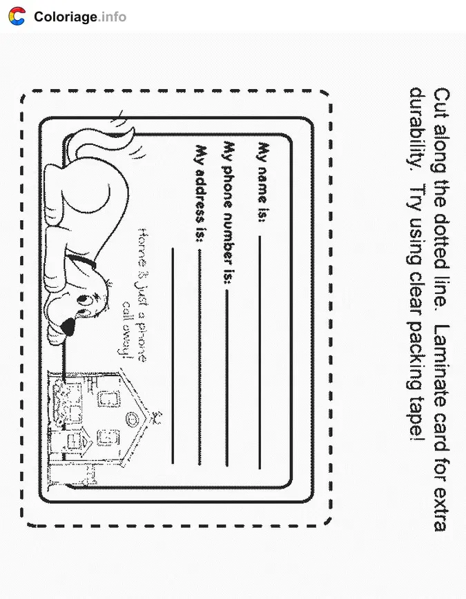 Clifford and Friends Playing coloring page to print