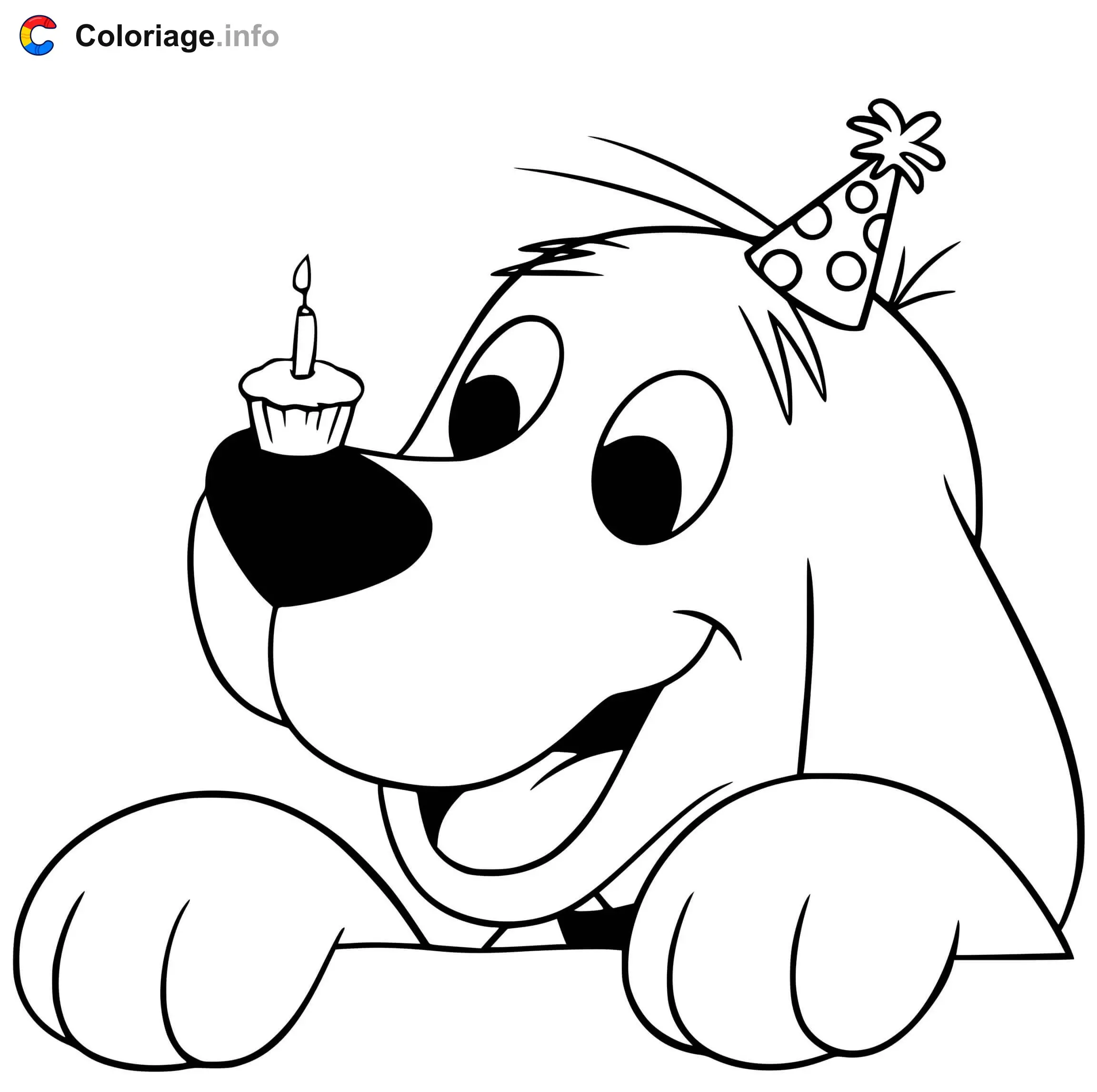 Clifford's First Birthday coloring page to print