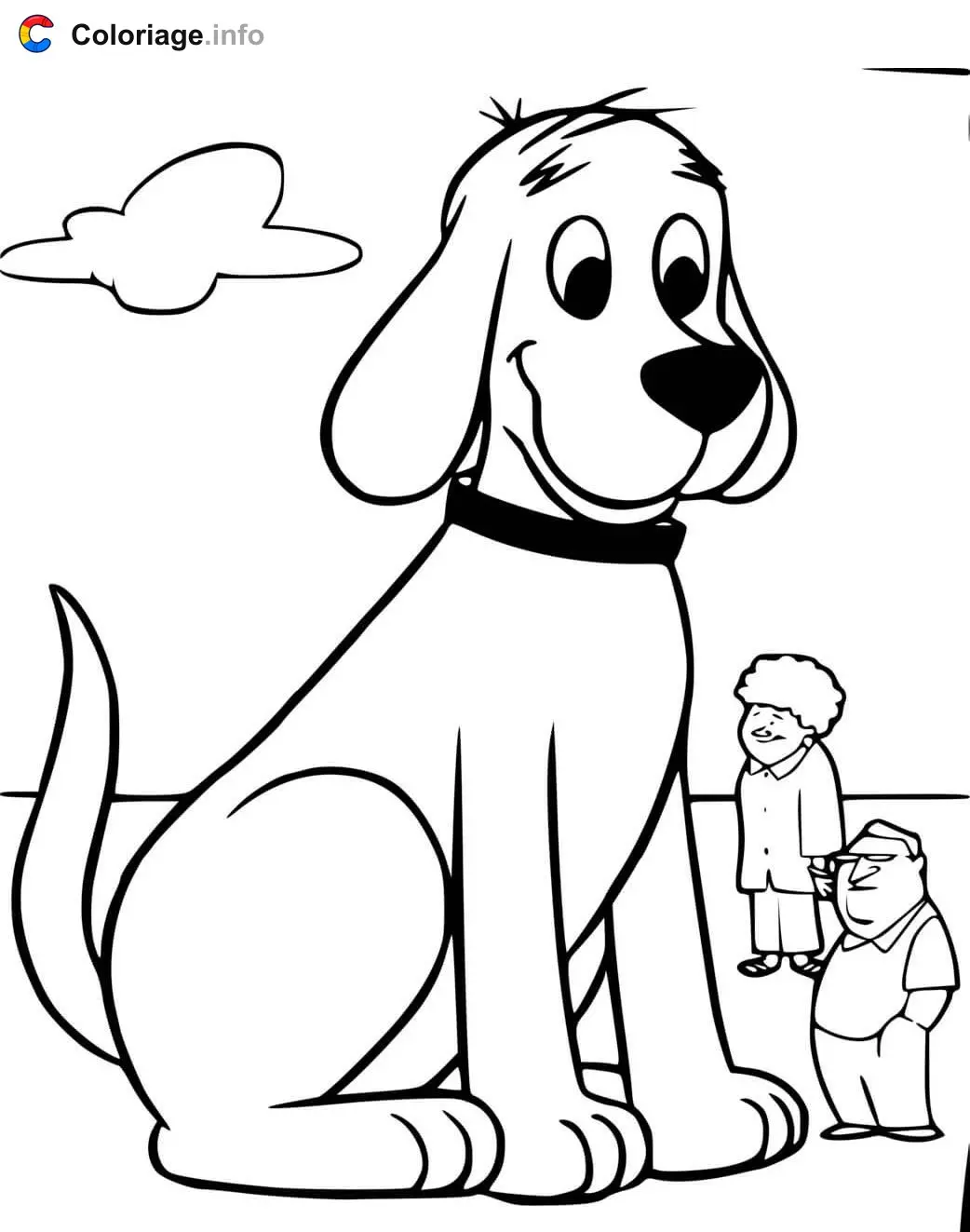 Clifford with Emily's Parents coloring page to print