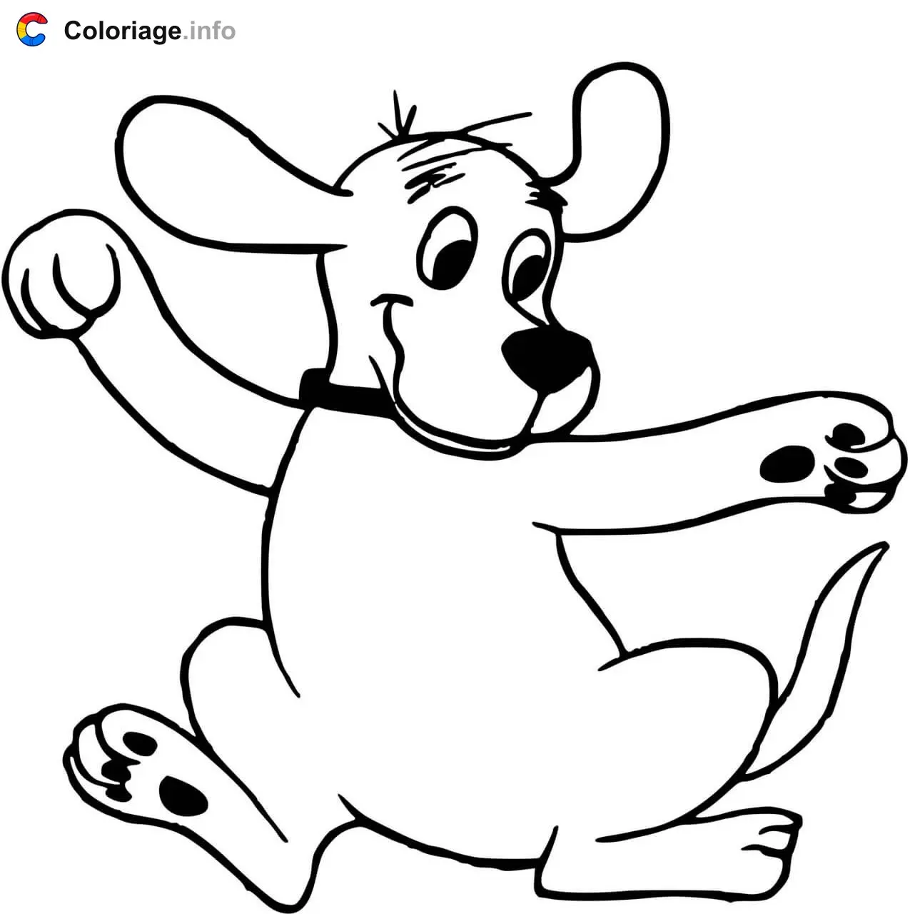 Clifford Takes a Jump coloring page to print