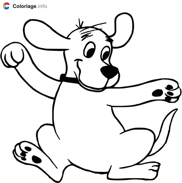 Desenho de Clifford o Grande Cachorro Pulando para colorir